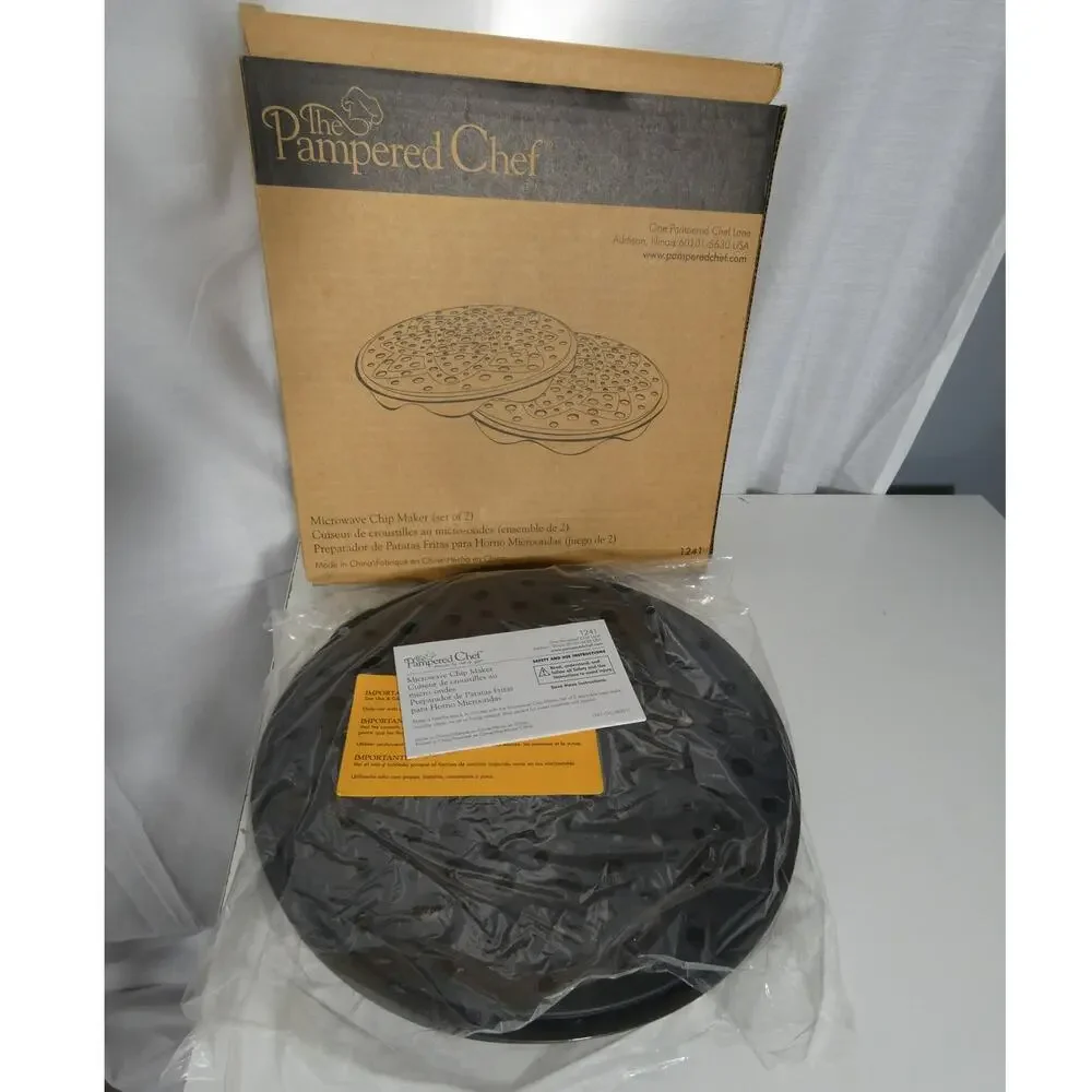 The Pampered Chef Microwave Chip Maker (set of 2) New